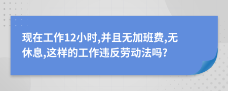 现在工作12小时,并且无加班费,无休息,这样的工作违反劳动法吗?