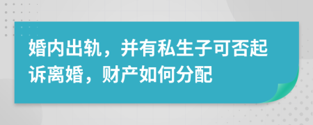 婚内出轨，并有私生子可否起诉离婚，财产如何分配