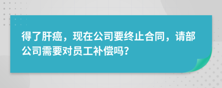 得了肝癌，现在公司要终止合同，请部公司需要对员工补偿吗？