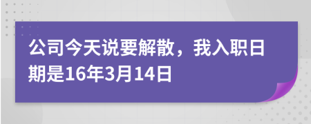 公司今天说要解散，我入职日期是16年3月14日