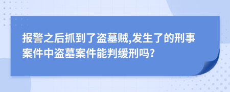 报警之后抓到了盗墓贼,发生了的刑事案件中盗墓案件能判缓刑吗?