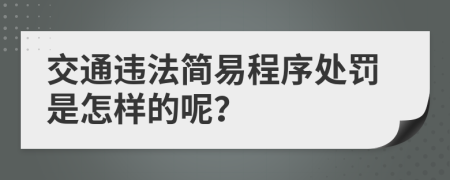 交通违法简易程序处罚是怎样的呢？