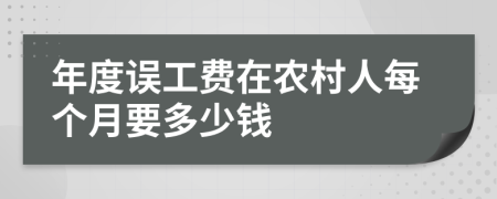 年度误工费在农村人每个月要多少钱