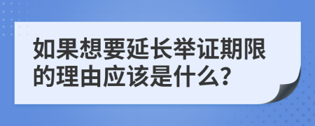 如果想要延长举证期限的理由应该是什么？