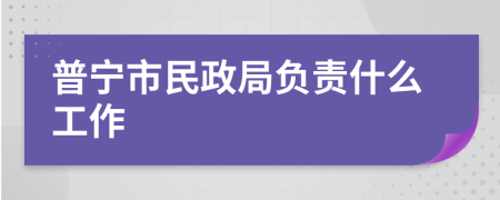 普宁市民政局负责什么工作