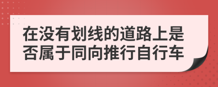 在没有划线的道路上是否属于同向推行自行车