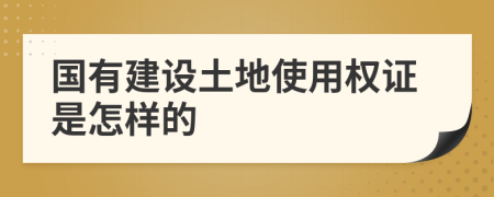 国有建设土地使用权证是怎样的