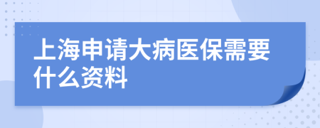 上海申请大病医保需要什么资料