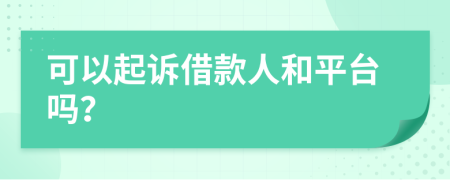 可以起诉借款人和平台吗？