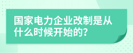 国家电力企业改制是从什么时候开始的？