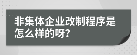 非集体企业改制程序是怎么样的呀？