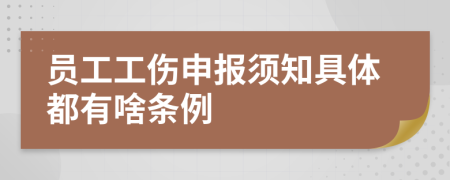 员工工伤申报须知具体都有啥条例