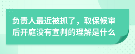 负责人最近被抓了，取保候审后开庭没有宣判的理解是什么