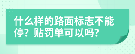 什么样的路面标志不能停？贴罚单可以吗？