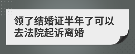 领了结婚证半年了可以去法院起诉离婚