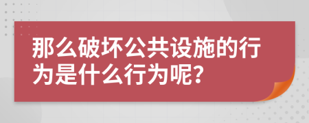 那么破坏公共设施的行为是什么行为呢？