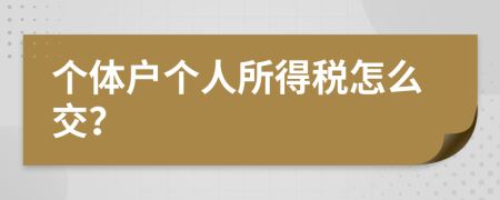 个体户个人所得税怎么交？