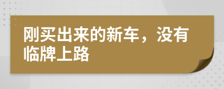 刚买出来的新车，没有临牌上路
