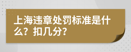 上海违章处罚标准是什么？扣几分？