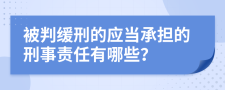 被判缓刑的应当承担的刑事责任有哪些？