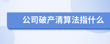 公司破产清算法指什么