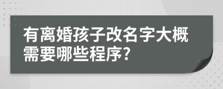 有离婚孩子改名字大概需要哪些程序?