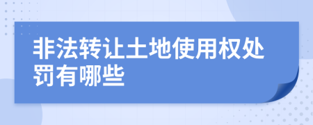 非法转让土地使用权处罚有哪些