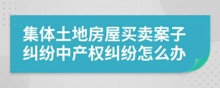 集体土地房屋买卖案子纠纷中产权纠纷怎么办