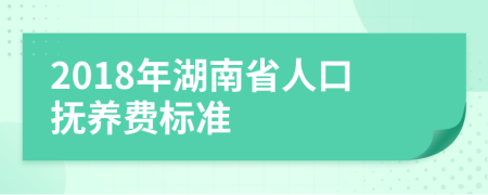 2018年湖南省人口抚养费标准
