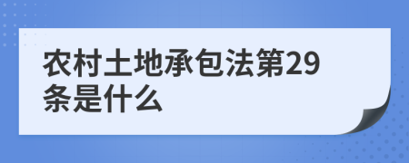 农村土地承包法第29条是什么