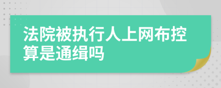 法院被执行人上网布控算是通缉吗