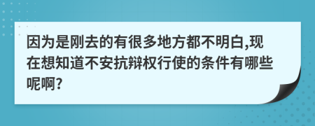 因为是刚去的有很多地方都不明白,现在想知道不安抗辩权行使的条件有哪些呢啊?
