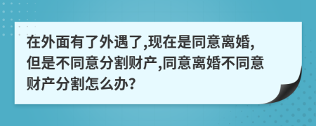 在外面有了外遇了,现在是同意离婚,但是不同意分割财产,同意离婚不同意财产分割怎么办？