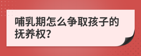 哺乳期怎么争取孩子的抚养权？