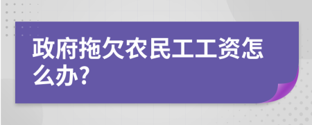 政府拖欠农民工工资怎么办?