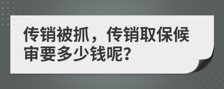 传销被抓，传销取保候审要多少钱呢？