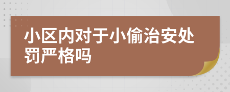 小区内对于小偷治安处罚严格吗