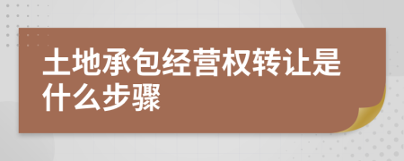 土地承包经营权转让是什么步骤