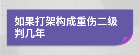 如果打架构成重伤二级判几年