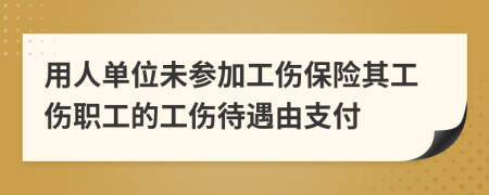 用人单位未参加工伤保险其工伤职工的工伤待遇由支付