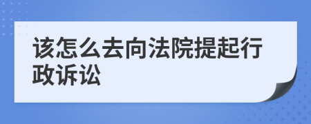 该怎么去向法院提起行政诉讼