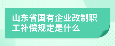 山东省国有企业改制职工补偿规定是什么