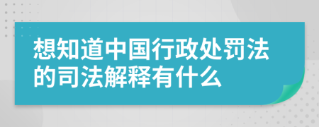 想知道中国行政处罚法的司法解释有什么