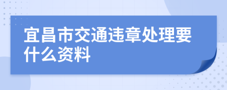 宜昌市交通违章处理要什么资料