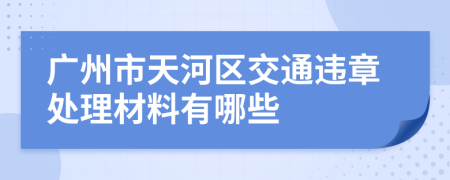 广州市天河区交通违章处理材料有哪些