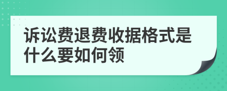 诉讼费退费收据格式是什么要如何领