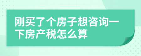 刚买了个房子想咨询一下房产税怎么算