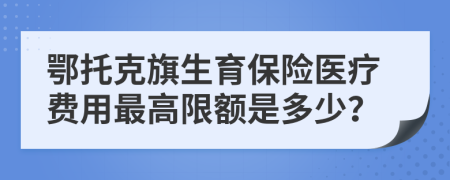 鄂托克旗生育保险医疗费用最高限额是多少？