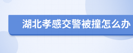 湖北孝感交警被撞怎么办