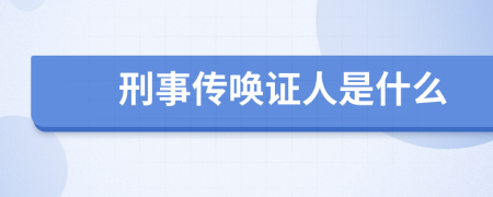 刑事传唤证人是什么